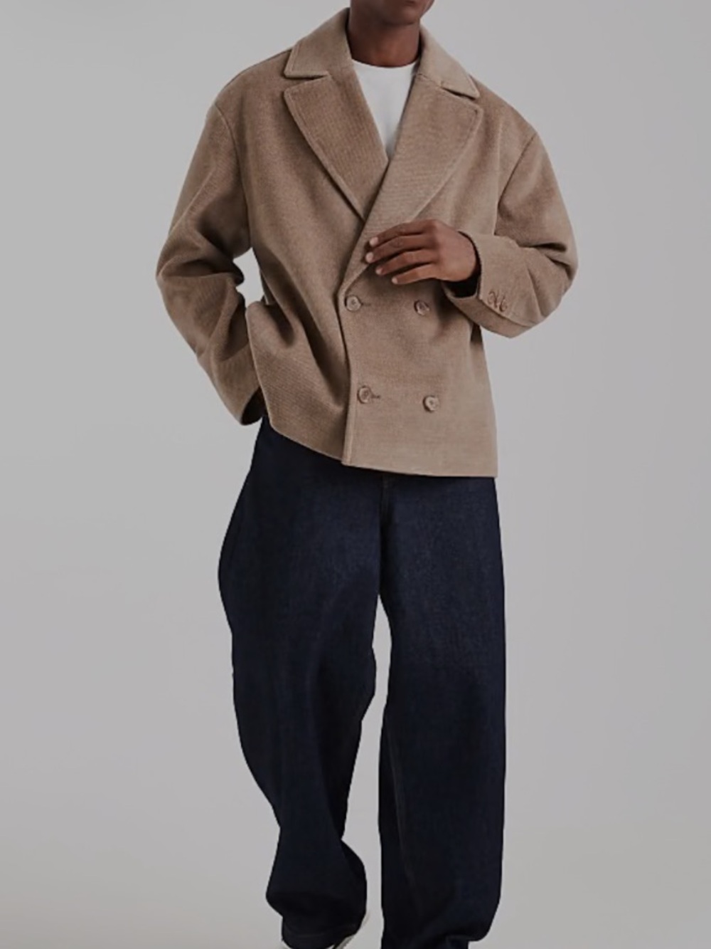 ASOS DESIGN Peacoat in stone Size XL